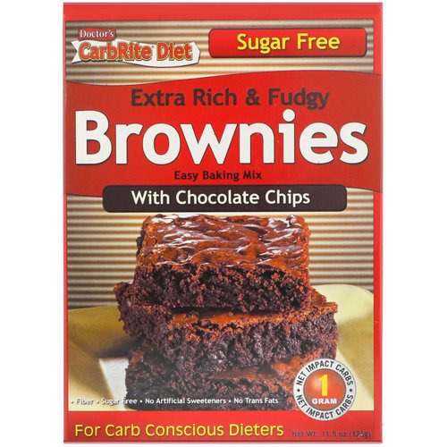 Universal Nutrition, Doctor's CarbRite Diet, Extra Rich & Fudgy Brownies with Chocolate Chips, 11.5 oz (326 g) فوائد