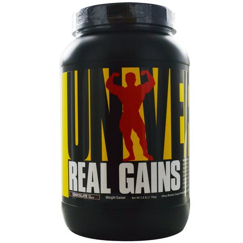 Universal Nutrition, Real Gains, Weight Gainer, Chocolate Ice Cream, 3.8 lb (1.73 kg) فوائد