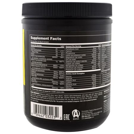 Universal Nutrition, The Original Animal Pak, Animal Training Powder, Cherry Berry, 369 g:التغذية الرياضية, الفيتامينات المتعددة