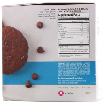 UpSpring, Milkflow, Lactation Cookies, Double Chocolate Chip, 10 Packets, 2 Cookies Each:دعم الرضاعة, أم,مة