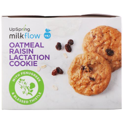 UpSpring, Milkflow, Lactation Cookies, Oatmeal Raisin, 10 Packets, 2 Cookies Each فوائد