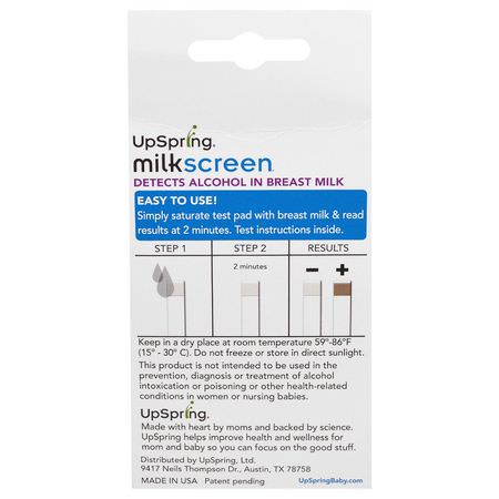 UpSpring, Milkscreen, 20 Test Strips:شرائط الاختبار المنزلي ,الإسعافات الأ,لية