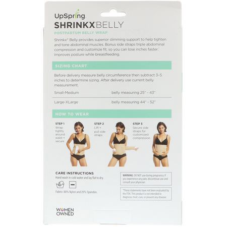 UpSpring, Shrinkx Belly, Postpartum Belly Wrap, Size L/XL, Nude:الشريط, الأغطية