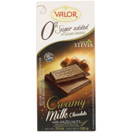 Valor, 0% Sugar Added, Creamy Milk Chocolate With Hazelnut, 3.5 oz (100 g) فوائد
