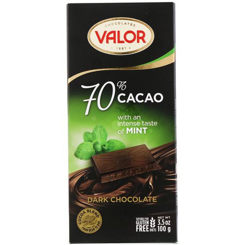 Valor, Dark Chocolate, 70% Cocoa, With Mint, 3.5 oz (100 g) فوائد