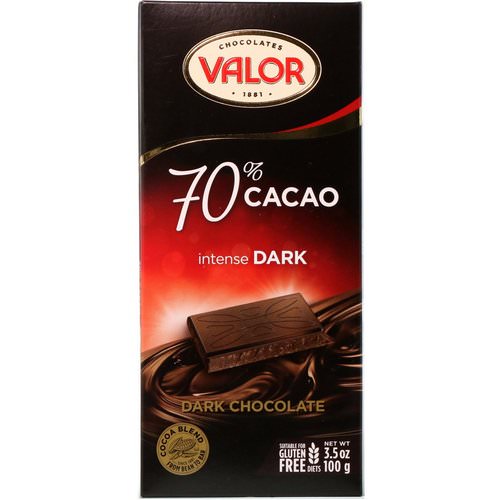 Valor, Intense Dark Chocolate, 70% Cacao, 3.5 oz (100 g) فوائد