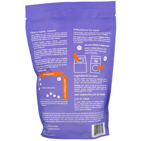 Vaska, One, Laundry Detergent Tablets, Lavender Scent, 25 Loads, 17 oz (482 g):المنظفات, الغسيل