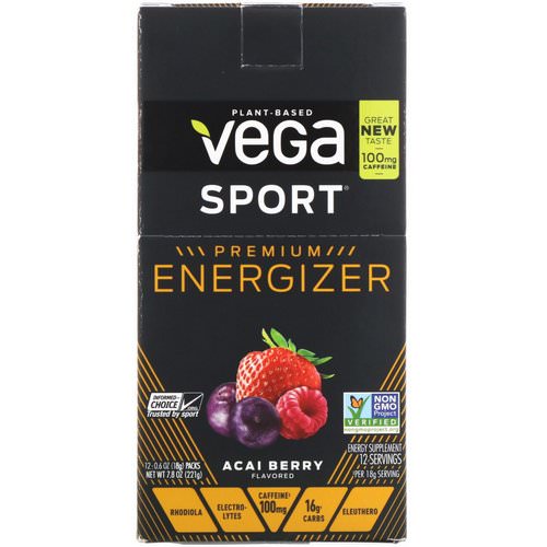 Vega, Energizer, Acai Berry, 12 Packs, 0.6 oz (18 g) Each فوائد