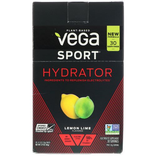 Vega, Hydrator, Lemon Lime, 30 Packs, 0.1 oz (2.8 g) Each فوائد