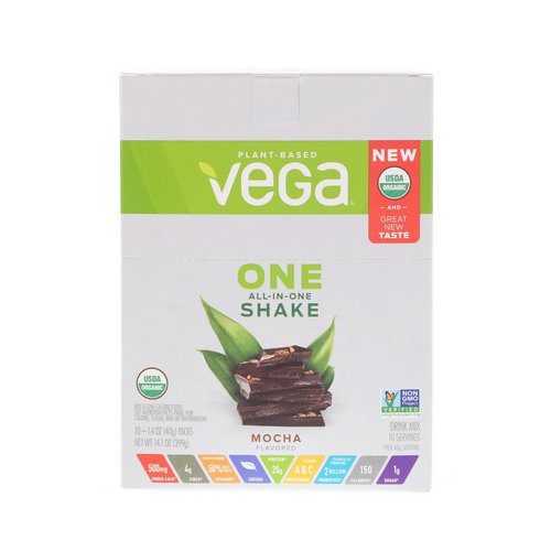 Vega, One, All-In-One Shake, Mocha, 10 Packets, 1.4 oz (40 g) Each فوائد