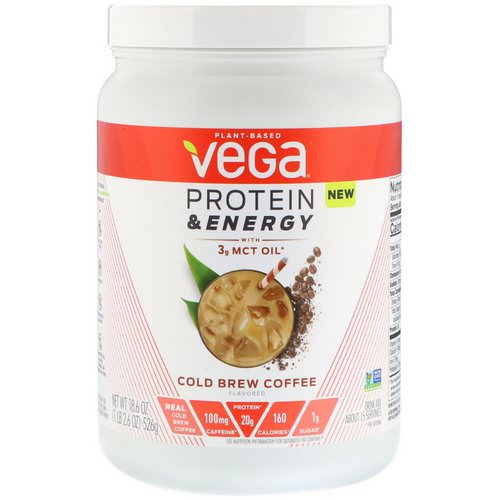 Vega, Protein & Energy, Cold Brew Coffee, 1.2 lbs (526 g) فوائد