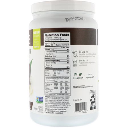 Vega, Protein & Greens, Chocolate Flavored, 1.36 lbs (618 g):البر,تين النباتي, المصنع
