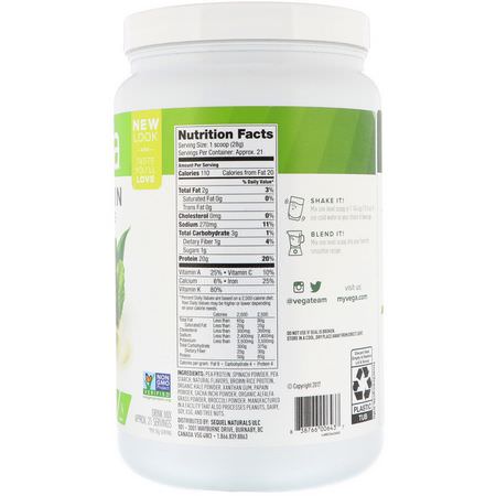 Vega, Protein & Greens, Plain Unsweetened, 1.3 lbs (586 g):البر,تين النباتي, المصنع