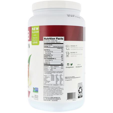 Vega, Protein & Greens, Salted Caramel, 1.65 lbs (750 g):البر,تين النباتي, المصنع