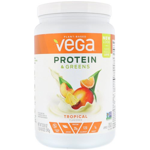 Vega, Protein & Greens, Tropical Flavored, 1.3 lbs (590 g) فوائد