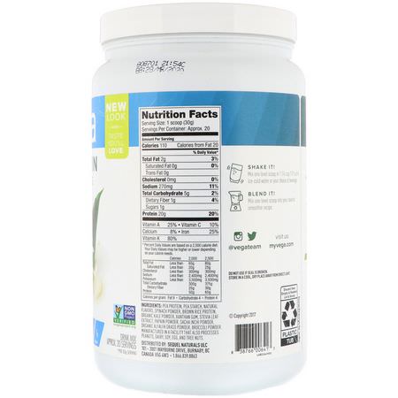 Vega, Protein & Greens, Vanilla Flavored, 1.35 lbs (614 g):البر,تين النباتي, المصنع