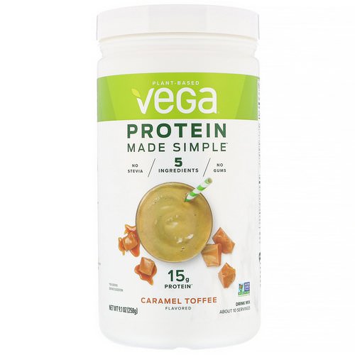 Vega, Protein Made Simple, Caramel Toffee, 9.1 oz (258 g) فوائد