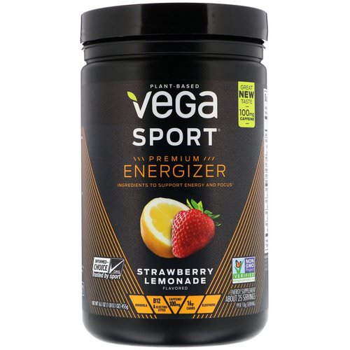 Vega, Sport, Energizer, Strawberry Lemonade, 16.1 oz (455 g) فوائد