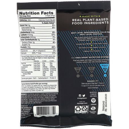 Vega, Sport Premium Protein, Vanilla, 1.5 oz (41 g):البر,تين النباتي, المصنع