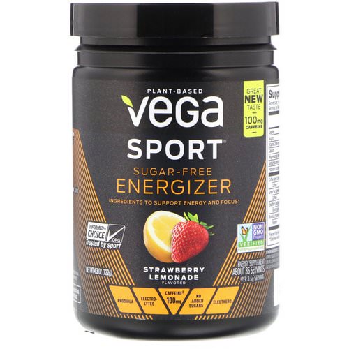 Vega, Sport, Sugar-Free Energizer, Strawberry Lemonade, 4.3 oz (122 g) فوائد