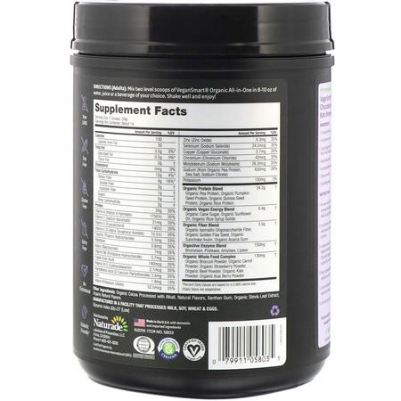 VeganSmart, Organic All-In-One Nutritional Shake, Chocolate Fudge, 19.25 oz (546 g):البر,تين النباتي, المصنع