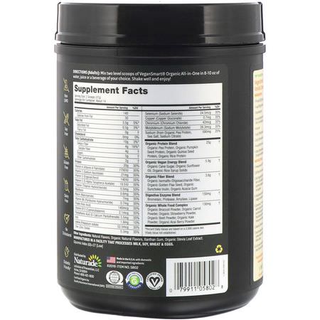 VeganSmart, Organic All-In-One Nutritional Shake, Vanilla Creme, 18.27 oz (518 g):البر,تين النباتي, المصنع