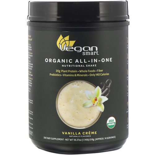 VeganSmart, Organic All-In-One Nutritional Shake, Vanilla Creme, 18.27 oz (518 g) فوائد
