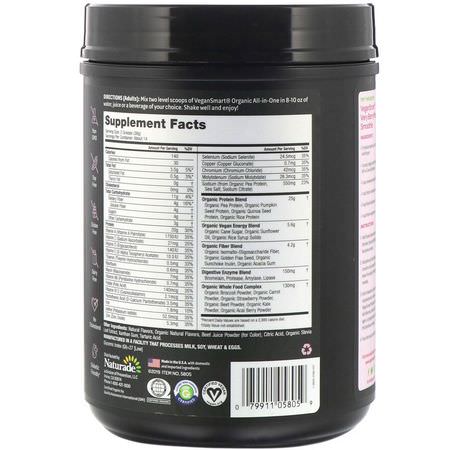 VeganSmart, Organic All-In-One Nutritional Shake, Wild Berries, 18.76 oz (532 g):البر,تين النباتي, المصنع