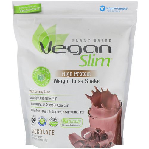 VeganSmart, Vegan Slim, High Protein Weight Loss Shake, Chocolate, 1.6 lbs (728 g) فوائد