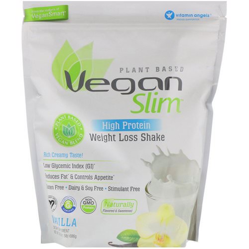 VeganSmart, Vegan Slim, High Protein, Weight Loss Shake, Vanilla, 1.5 lbs (686 g) فوائد