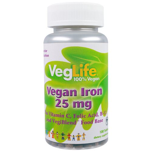 VegLife, Vegan Iron, 25 mg, 100 Tablets فوائد