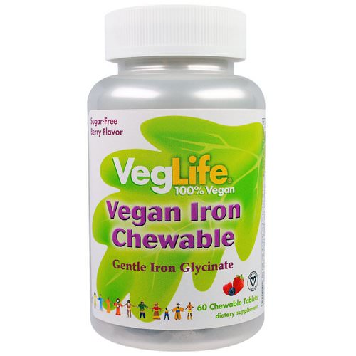 VegLife, Vegan Iron Chewable, Berry Flavor, 60 Chewable Tablets فوائد