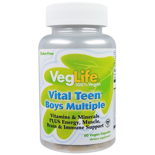 VegLife, Vital Teen Boys Multiple, 60 Vegan Capsules فوائد