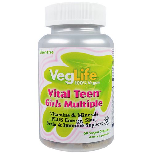 VegLife, Vital Teen Girl Multiple, 60 Vegan Capsules فوائد