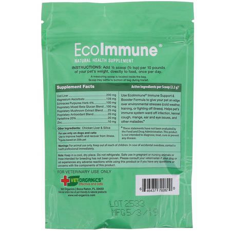 Vet Organics, EcoImmune, Natural Health Supplement, Immune Support & Booster Formula, For Dogs & Cats, 4 oz (113 g):المعادن, فيتامينات الحي,انات الأليفة