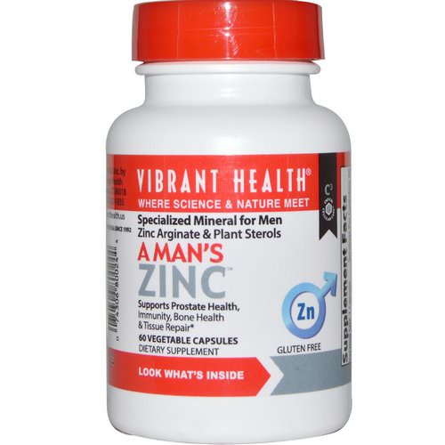 Vibrant Health, A Man's Zinc, 60 Veggie Caps فوائد