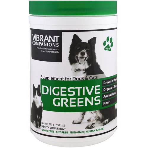 Vibrant Health, Digestive Greens, Supplement for Dogs & Cats, 7.51 oz (213 g) فوائد