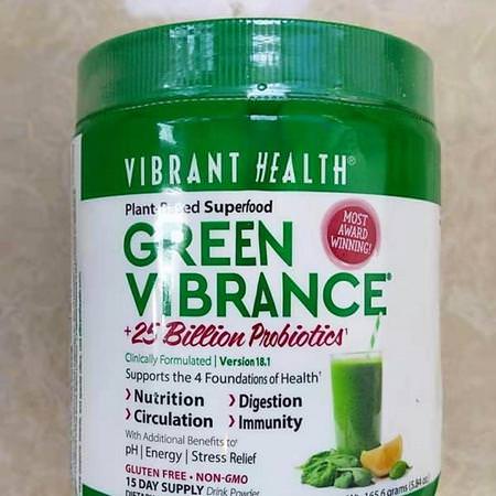 Vibrant Health Greens Blends Probiotic Formulas - البر,بي,تيك, الهضم, الخضر, الأطعمة السريعة