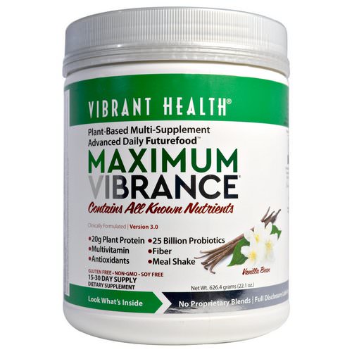 Vibrant Health, Maximum Vibrance, Version 3.0, Vanilla Bean, 1.4 lbs (626.4 g) فوائد