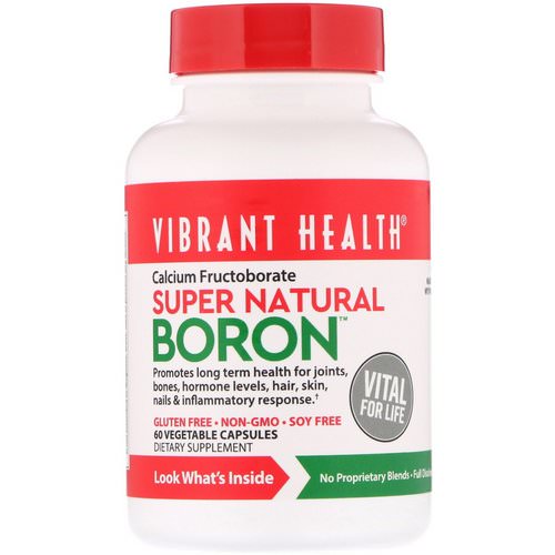 Vibrant Health, Super Natural Boron, 60 Vegetable Capsules فوائد