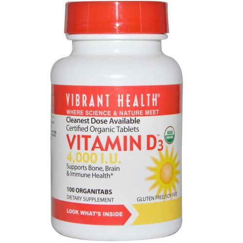 Vibrant Health, Vitamin D3, 4,000 I.U, 100 OrganiTabs فوائد