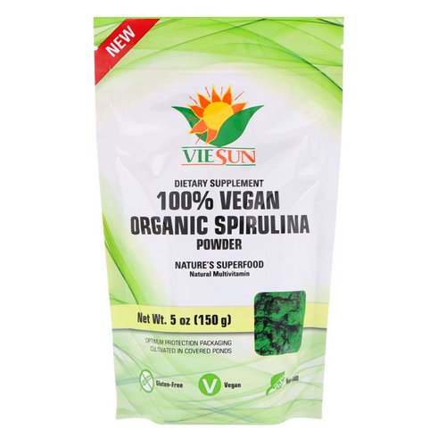 VIESUN, 100% Vegan Organic Spirulina Powder, 5 oz (150 g) فوائد