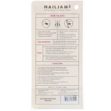 Vika Nailjam, Gel Nail Strips For Nails & Toenails, Pink Icing, 38 Strips:Nail Polish, الأظافر