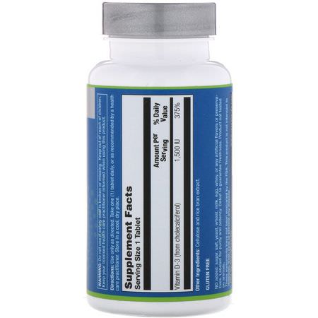 Vita Logic, Vitamin D-3, 1,500 IU, 90 Vegetarian Tablets:D3 Cholecalciferol, فيتامين D