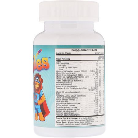 Vitables, Chewable Multi-Vitamins with Probiotics & Enzymes for Children, Assorted Fruit Flavors, 60 Vegetarian Tablets:الفيتامينات المتعددة للأطفال, الصحة