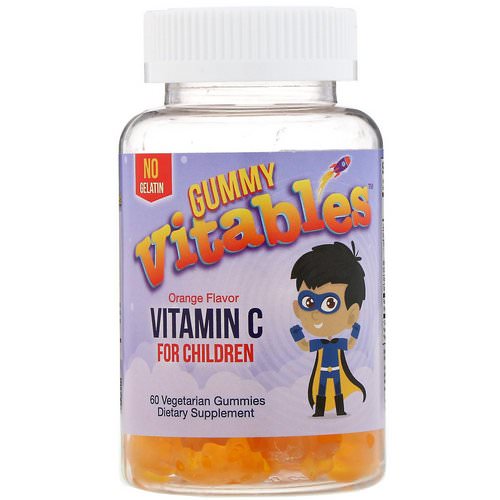 Vitables, Gummy Vitamin C for Children, No Gelatin, Orange Flavor, 60 Vegetarian Gummies فوائد
