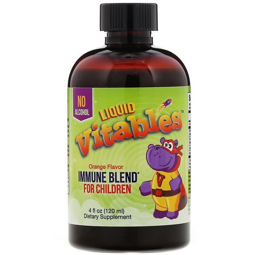 Vitables, Liquid Immune Blend for Children, No Alcohol, Orange Flavor, 4 fl oz (120 ml) فوائد