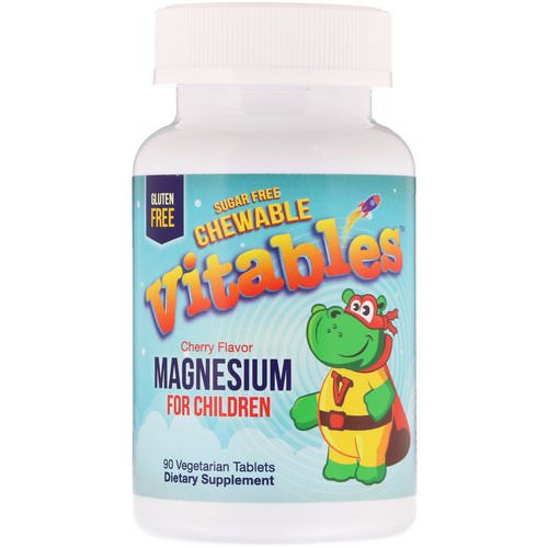 Vitables, Magnesium Chewables for Children, Sugar Free, Cherry, 90 Vegetarian Tablets فوائد