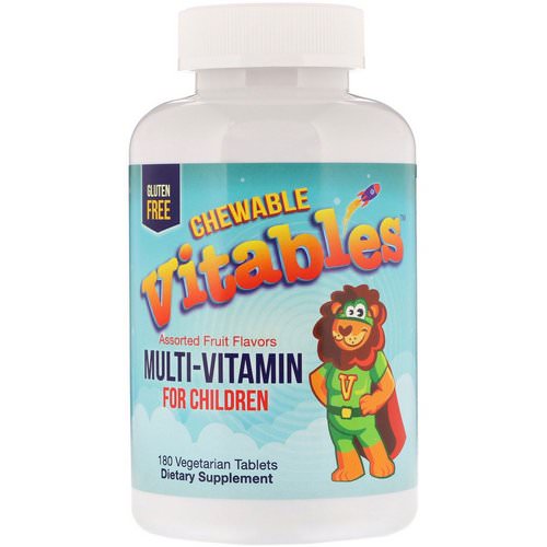 Vitables, Multi-Vitamin for Children, Assorted Fruit Flavors, 180 Vegetarian Tablets فوائد