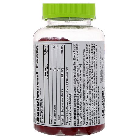VitaFusion, Extra Strength B-12, Natural Cherry Flavor, 3000 mcg, 90 Gummies:B12, فيتامين B